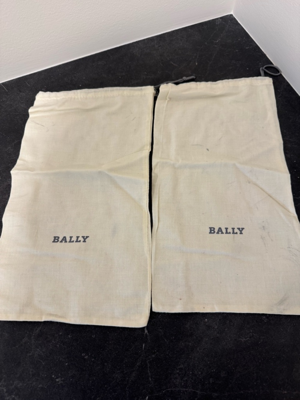 Bally Cream Canvas Drawstring Dust Bags (Set of 2)